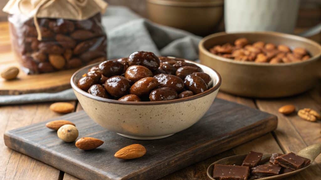 Slow Cooker Chocolate-Covered Nuts Featured Slow Cooker Chocolate Covered Nuts