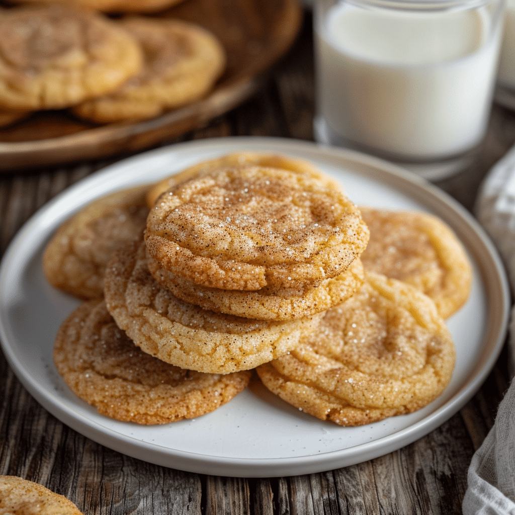 Soft and chewy cinnamon-sugar snickerdoodle cookies on baking tray