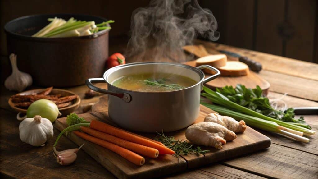 Chicken Chicken Bone Broth Recipe With Fresh Ingredients