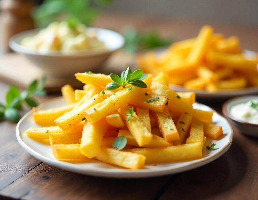 Fresh potatoes with herbs on a rustic wooden table, highlighting their nutritional value.