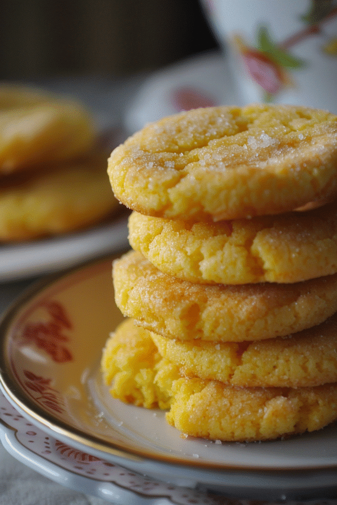Buttery Cornbread Cookie with golden edges and honey glaze