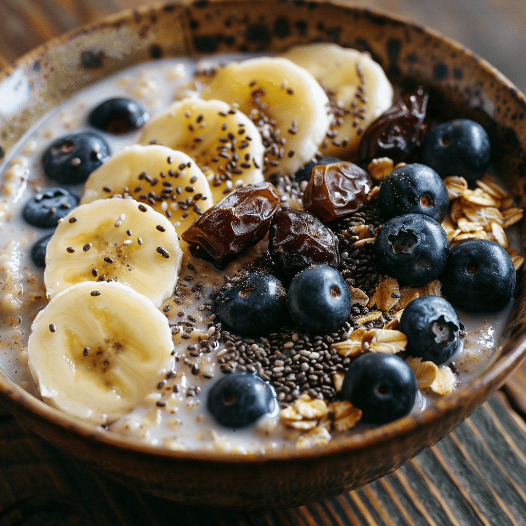 Served Daniel Fast breakfast bowl on rustic table