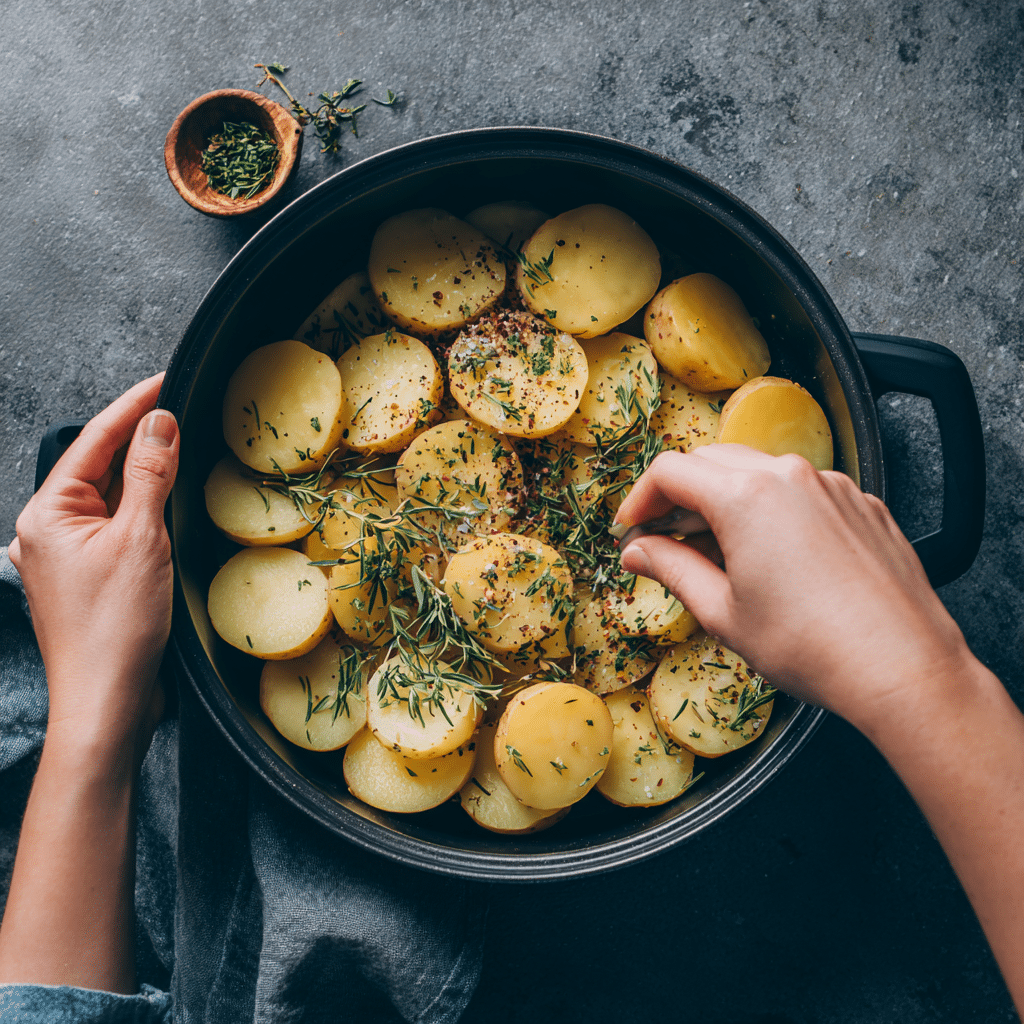 Step-by-step potato fasting meal preparation
