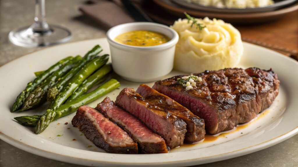 Cowboy Butter Steak Served With Classic Sides