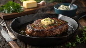 Perfectly Seared Cowboy Butter Steak With Herb Butter