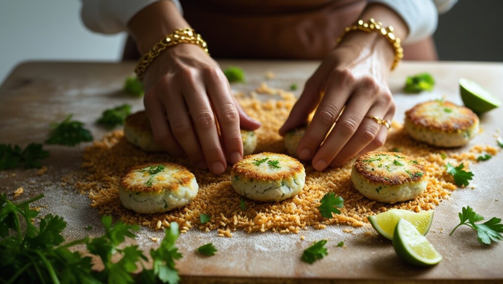 Shaping And Coating Fishcakes