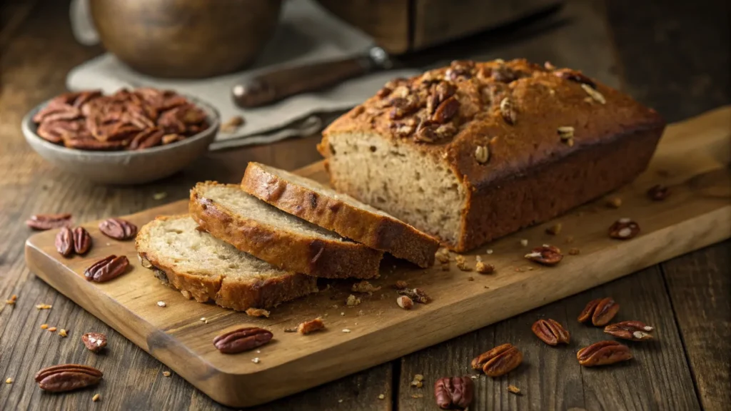 A Freshly Baked Loaf Of Alabama Pecan Bread Golde