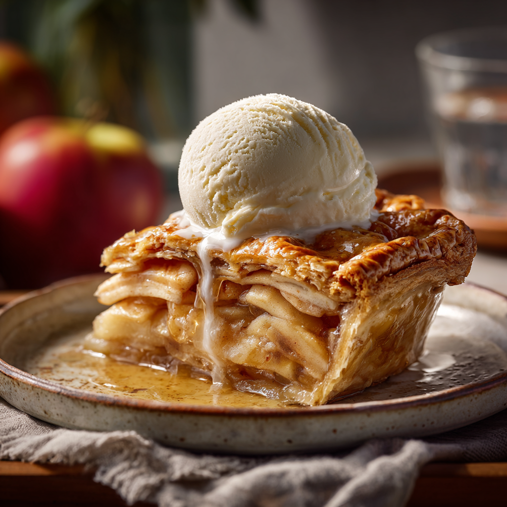 Slice of Apple Pie with Vanilla Ice Cream Apple Pie Recipe Homemade