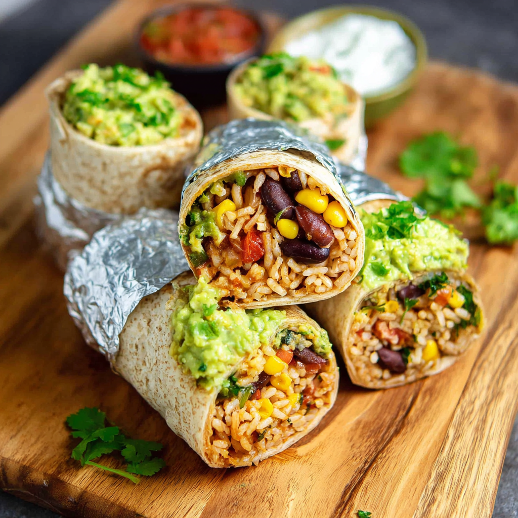 Vegan Burrito Recipe with Beans, Rice, and Vegan Sour Cream