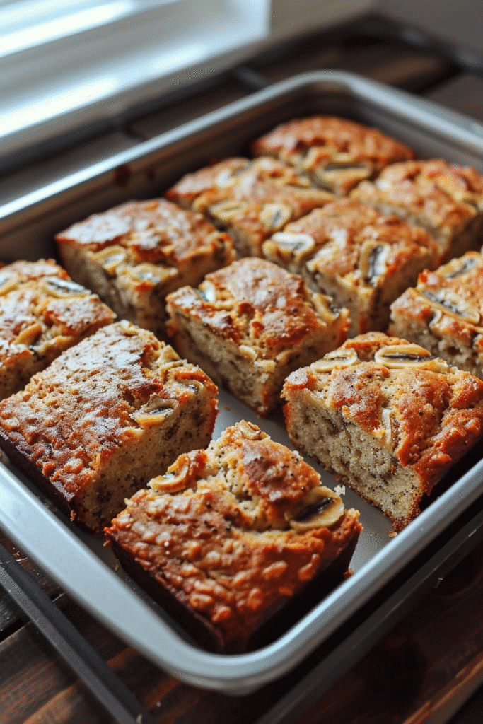 Healthy banana bread made with 3 bananas in 8x8 pan