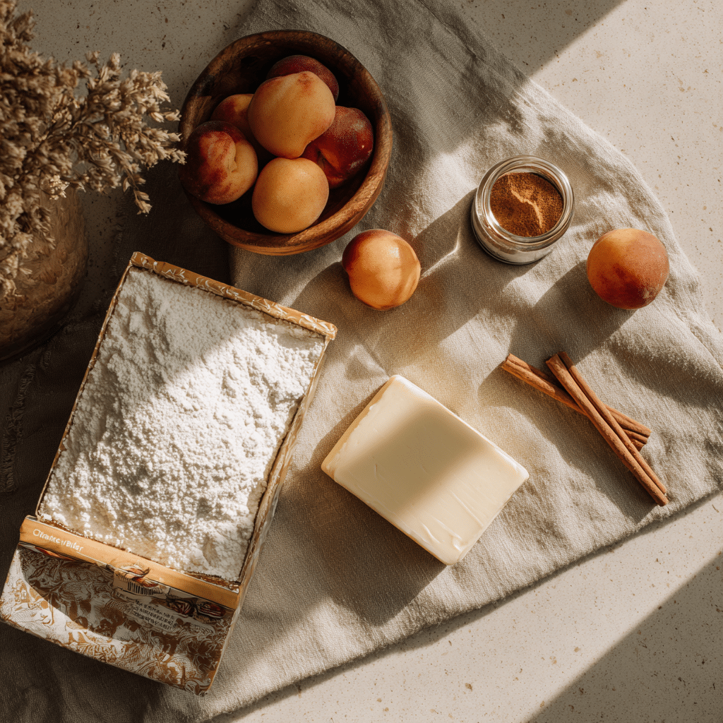 Ingredients for Cake Mix Peach Cobbler