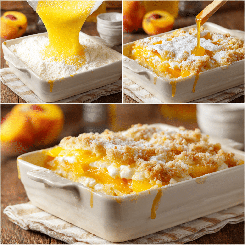 How to make Cake Mix Peach Cobbler