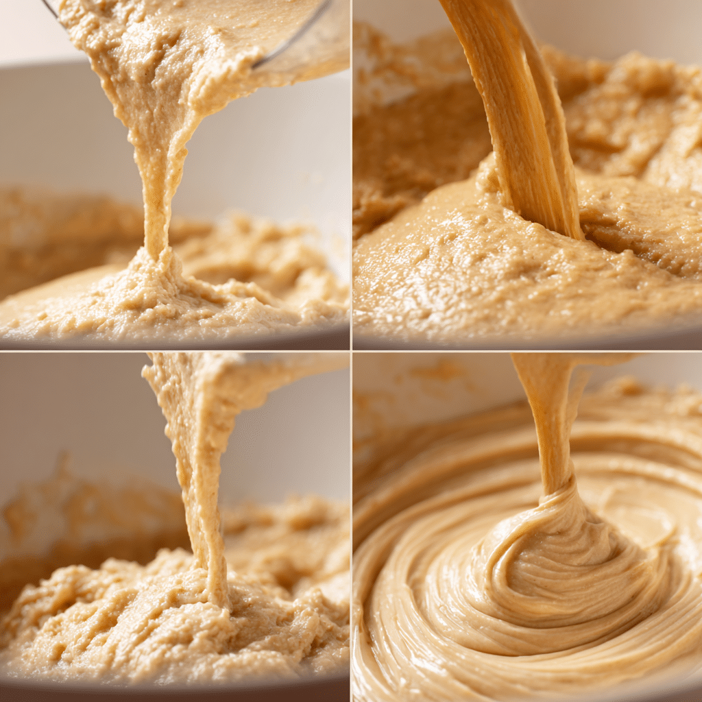 Banana Bread Recipe batter being poured into loaf pan

