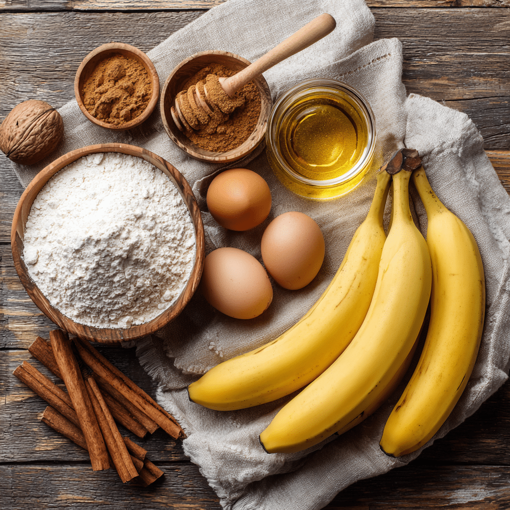 Ingredients for Best Healthy Banana Bread Recipe