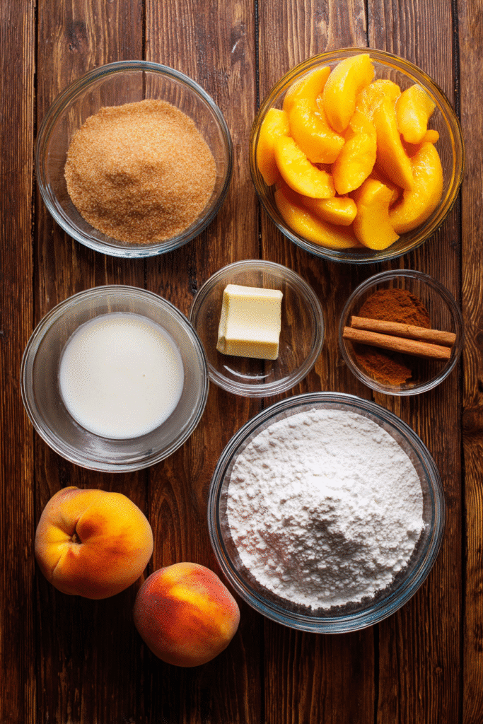 Ingredients for Peach Cobbler Using Fresh Peaches