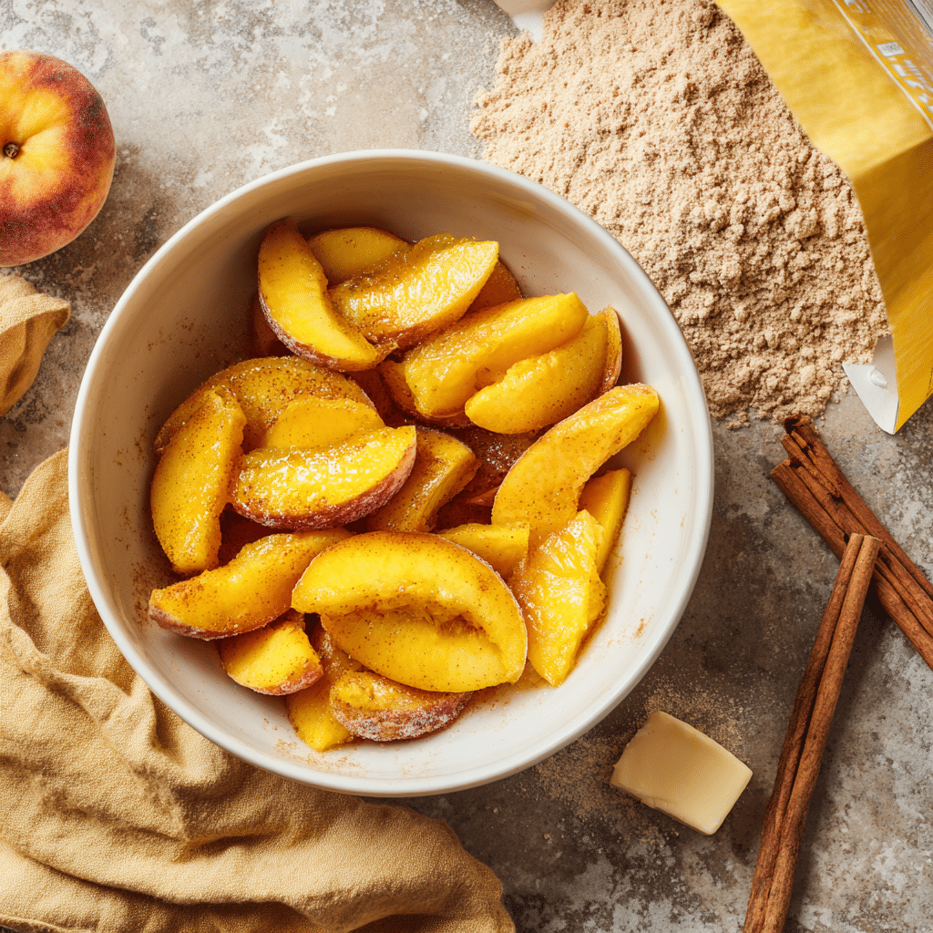 Ingredients for Southern Peach Cobbler With Frozen Peaches