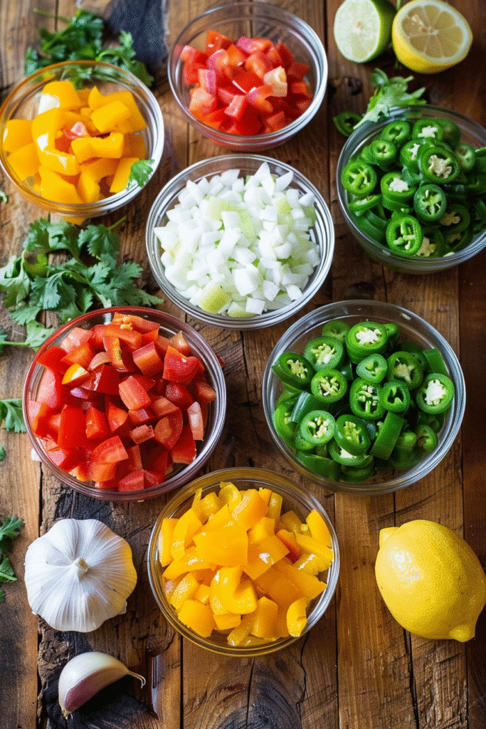 Ingredients for homemade salsa for canning
