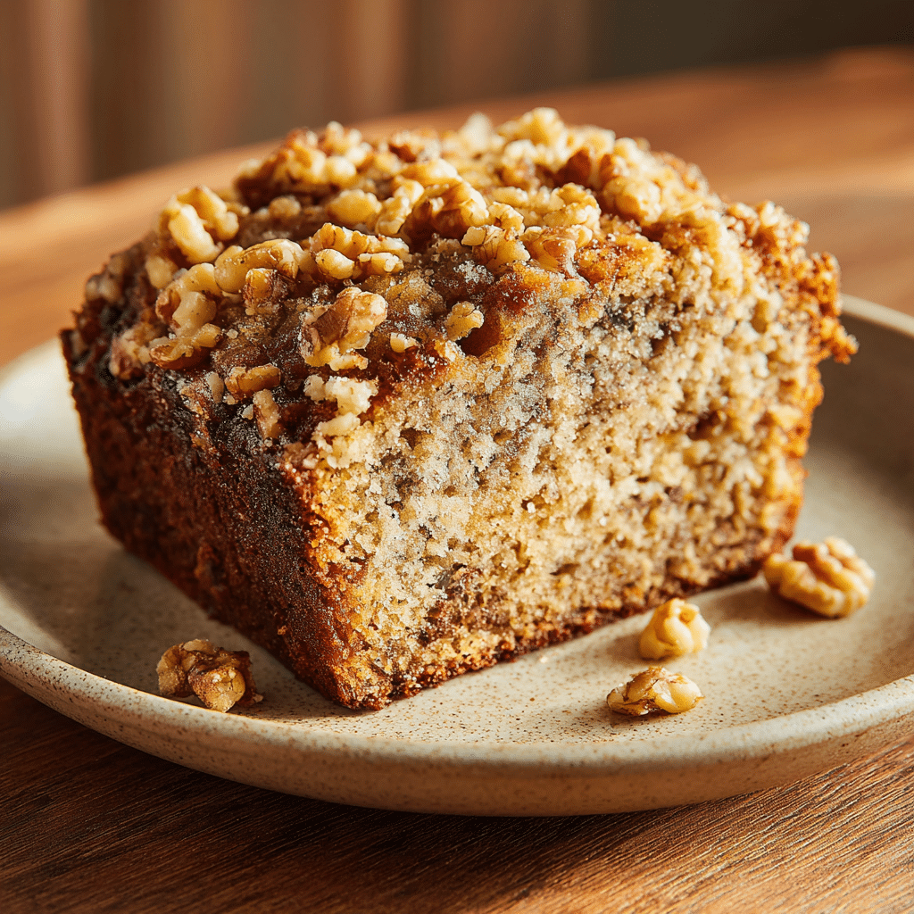 Slice of Banana Bread Starbucks Copycat on ceramic plate