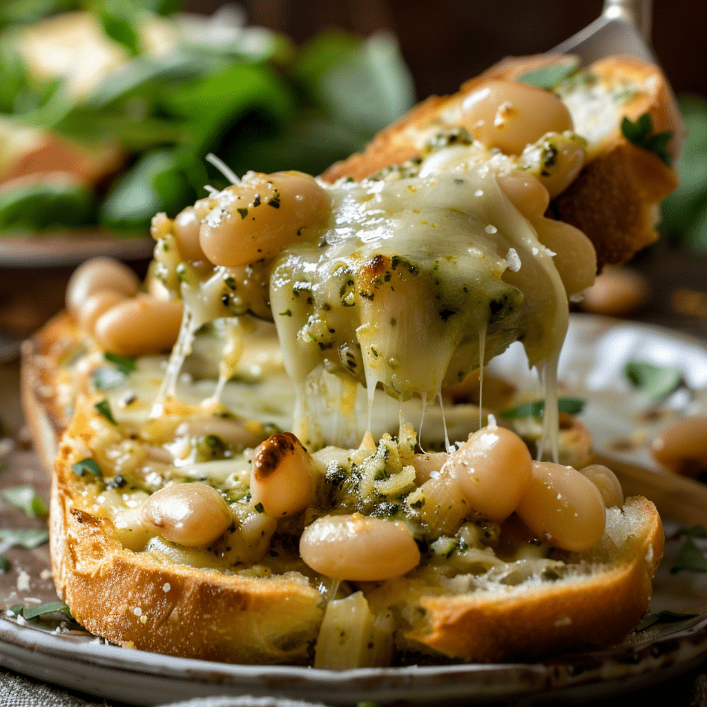 Spoonful of White Bean and Pesto Bake served on garlic bread with salad
Simple Meals For Dinner Vegetarian