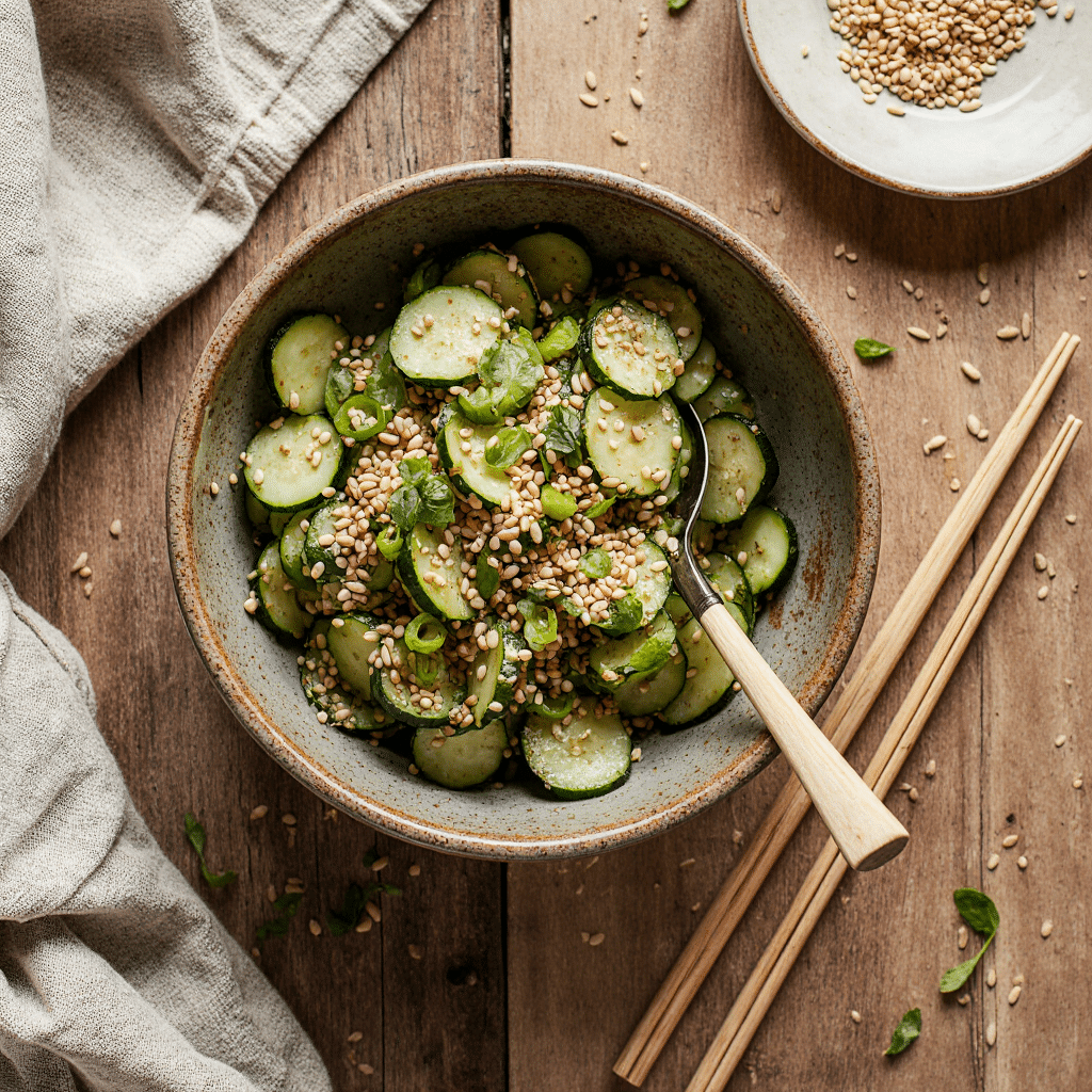 Chilled Asian Cucumber Salad For Meal Prep