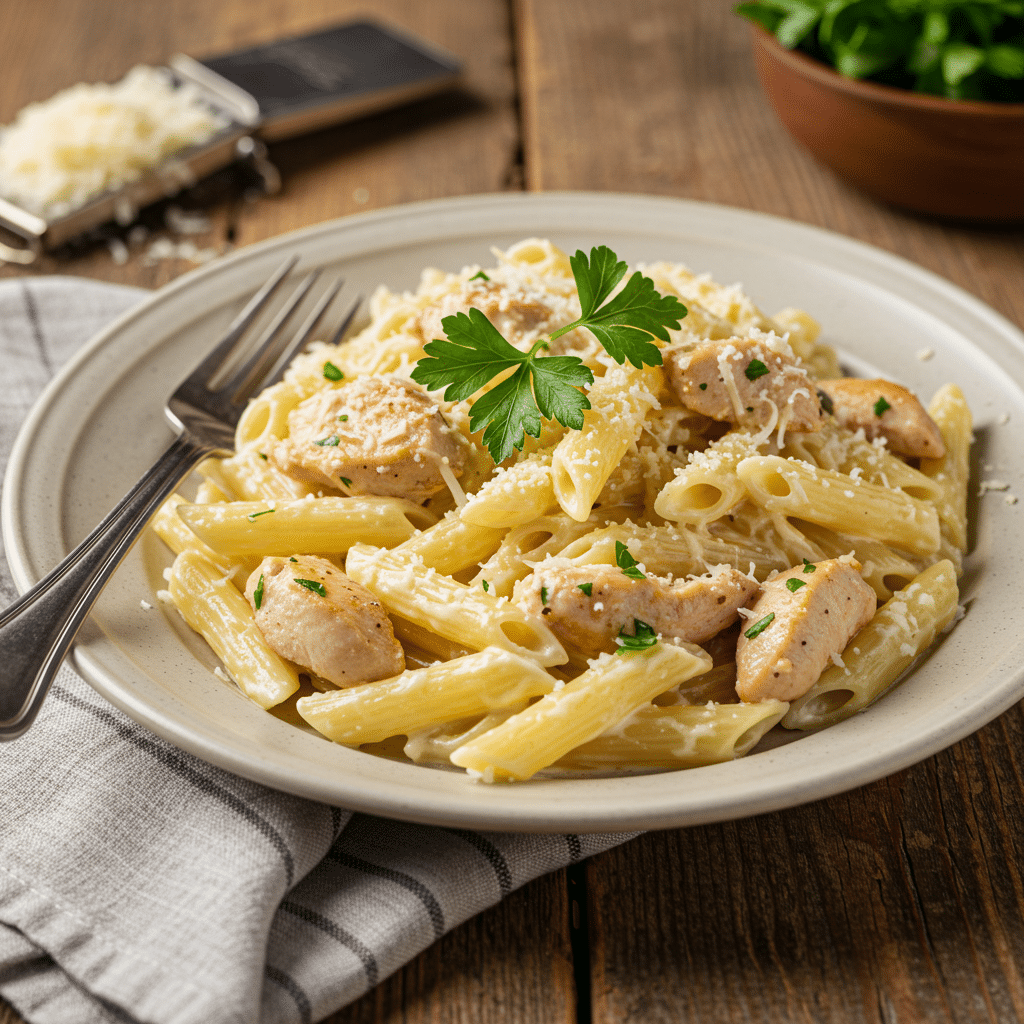 Easy Garlic Parmesan Chicken Pasta Recipe For A Healthy Dinner