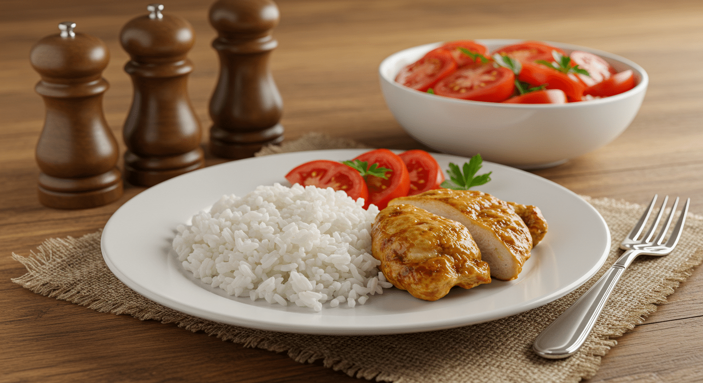 Simple Healthy Chicken & Rice Meal