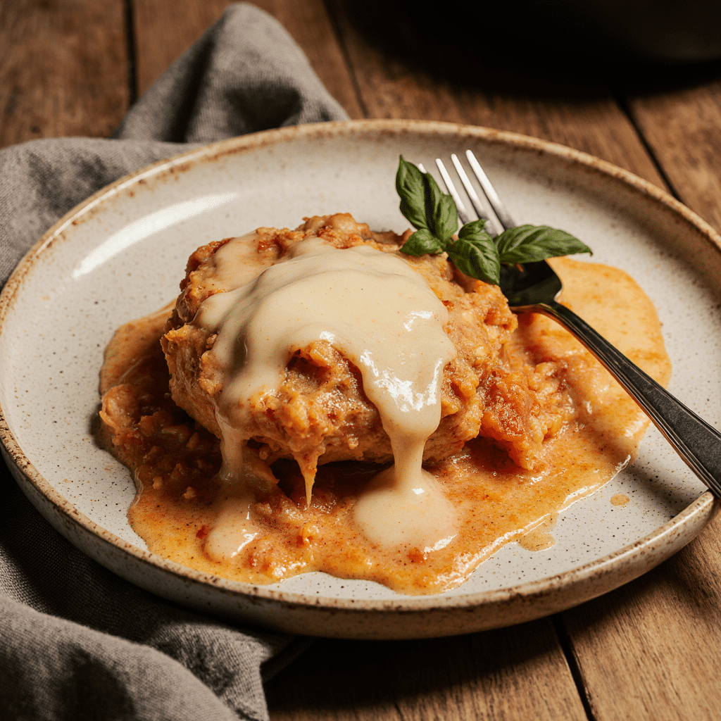 Served portion of creamy chicken parmesan
Comfort Casseroles