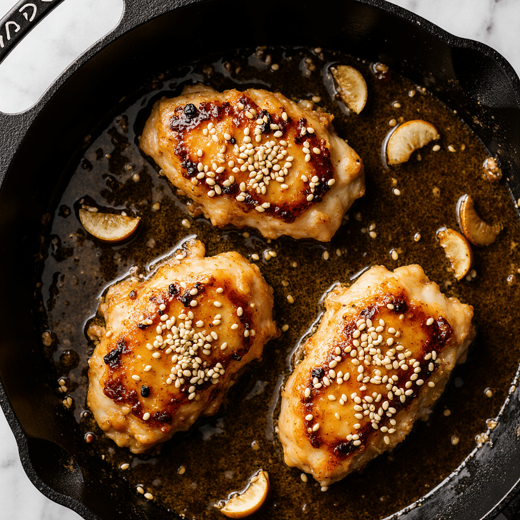 Honey Garlic Chicken Cooking