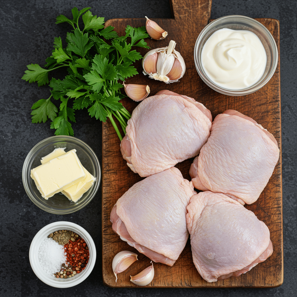 Ingredients Creamy Oven Baked Chicken Thighs