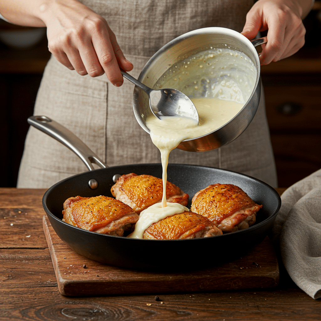 Steps Creamy Oven Baked Chicken Thighs