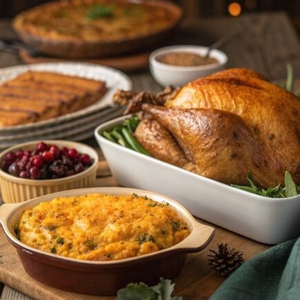 Close Up Featured Shot Of A Friendsgiving Dinner P