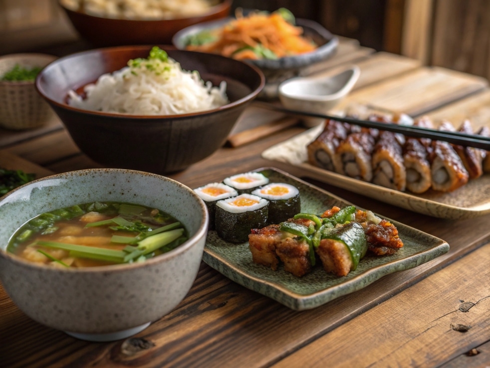 Close Up Featured Shot Of Assorted Japanese Recipe