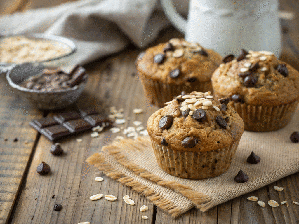 Close Up Featured Shot Of Oatmeal Chocolate Chip M