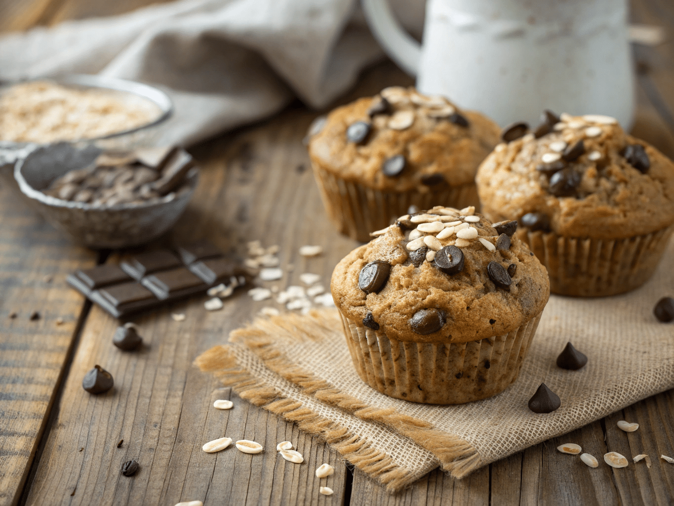 Close Up Featured Shot Of Oatmeal Chocolate Chip M