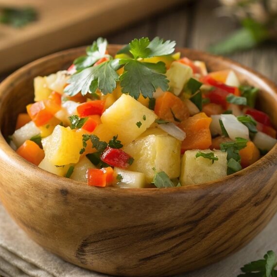 Close Up Featured Shot Of Tropical Pineapple Salsa