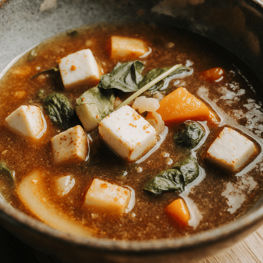 Close Up Of A Freshly Made Miso Soup With Tofu Veggies Low Cal Clean Served In A Rustic Ceramic B Hgaijw7vkyvy4crhqsp1 1