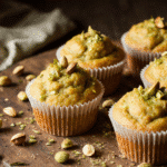 Close Up Of Bakery Style Pistachio Muffins With Golden Tops Rustic Wooden Table Soft Natural Light Kkc8fhjw4gto4t30hlm0 1