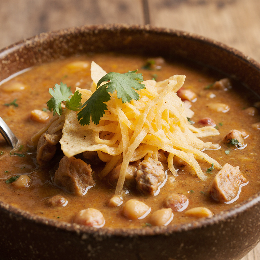 Close Up Of White Bean Chicken Enchilada Soup In A Rustic Ceramic Bowl Topped With Cilantro Tortill Jvtphxka2ufgwdyqkbjs 3
