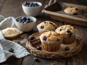 Cozy Close Up Featured Shot Of Easy Blueberry Muff
