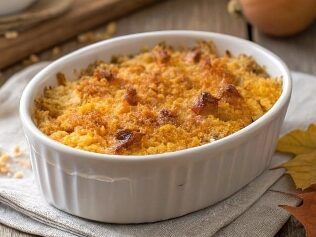 Cozy Close Up Of Roasted Butternut Squash Casserol