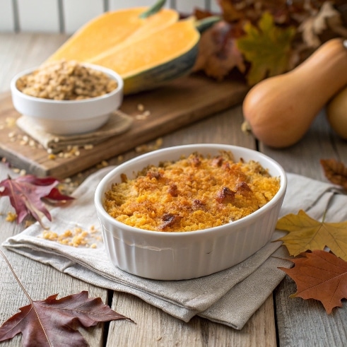 Butternut Squash Recipes: Cozy Comforts for Fall and Beyond Cozy Close Up Of Roasted Butternut Squash Casserol
