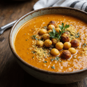Curried Carrot Tomato Soup Chickpea Gremolata (4)
