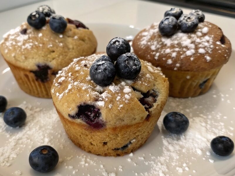 Healthy Greek Yogurt Blueberry Protein Muffins