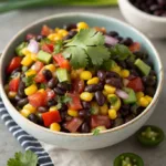 Shot Of Zesty Black Bean And Corn Salsa