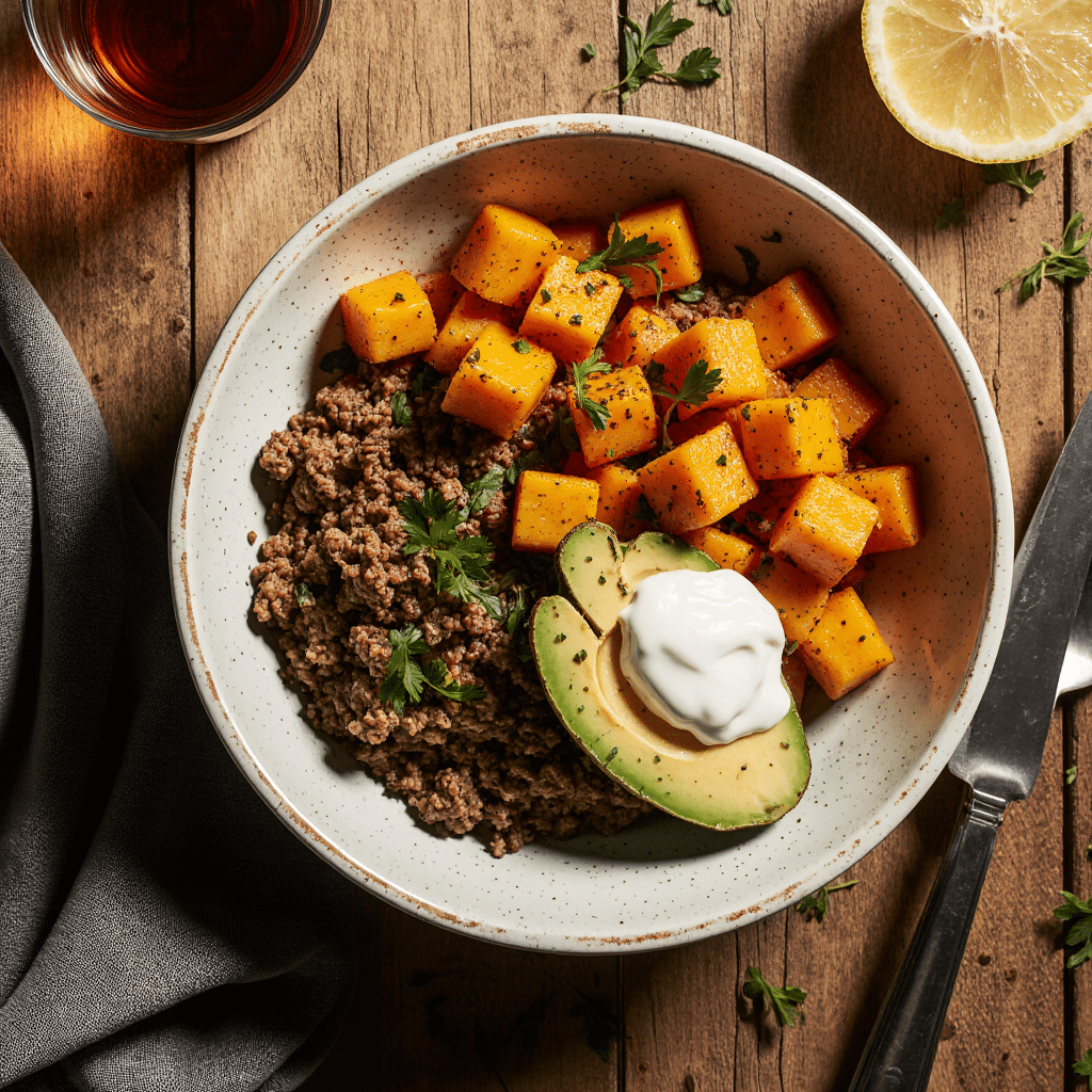 Sweet Potato Ground Beef Bowl (1)