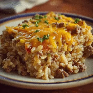 Cheesy Hamburger Rice Casserole (1)