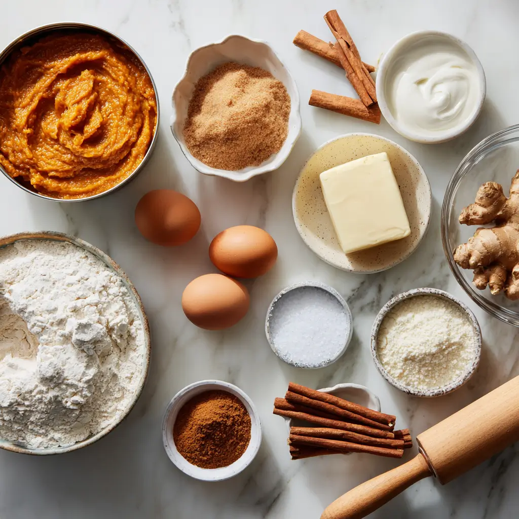 Flat Lay Of Pumpkin Pie Ingredients (1)