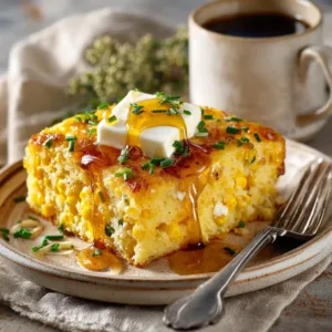 Golden Sweet Corn Casserole Close Up Ultra Zoom (2)