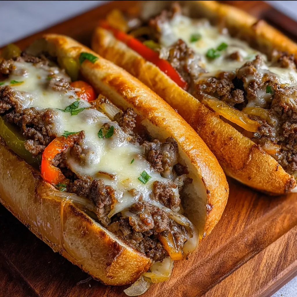 Ground Beef Philly Cheesesteaks (2)
