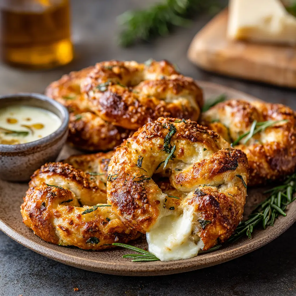 Mozzarella Stuffed Rosemary Parmesan Soft Pretzels Recipe (1)
